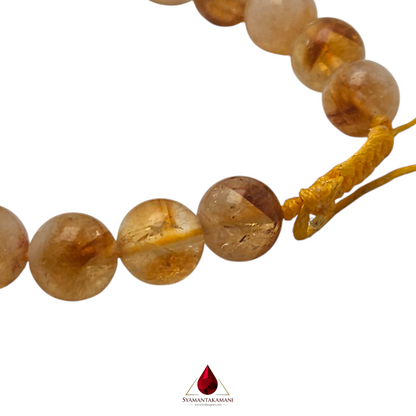 Natural Citrine 8mm Sliding Knot Bracelet AAA Quality The Merchant's Stone