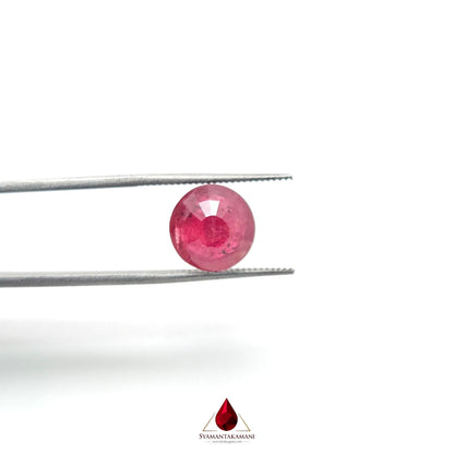 Natural Ruby 3.77 Carats Round Mixed Cut AA Grade from Mozambique