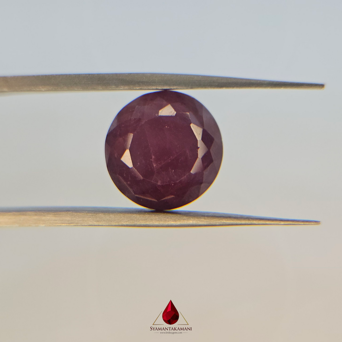 Ruby Round 9.40 Carats Natural Untreated Ruby from Mozambique