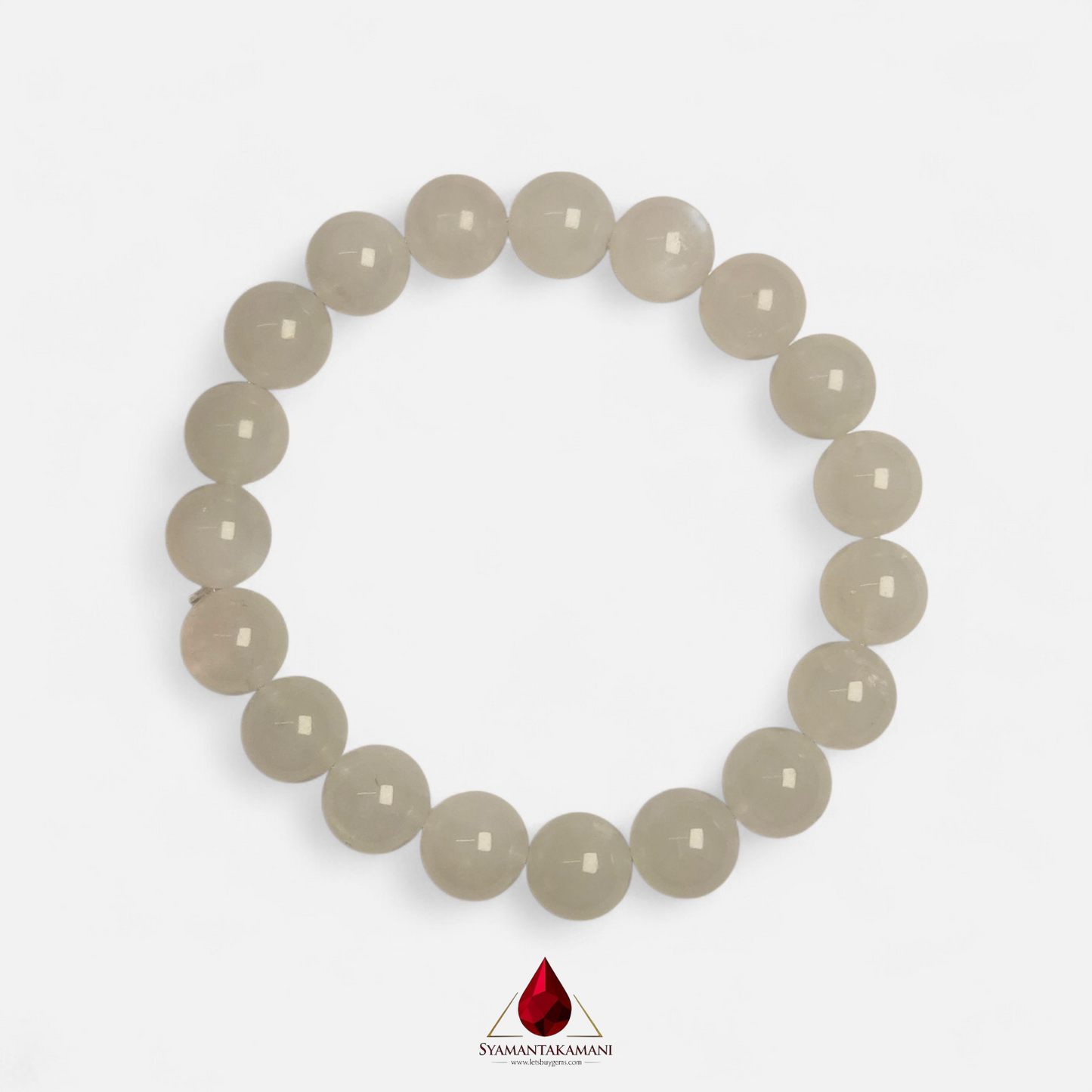 Natural Moonstone Bracelet 8.5mm-10mm White Sheen Beads The Lunar Magic