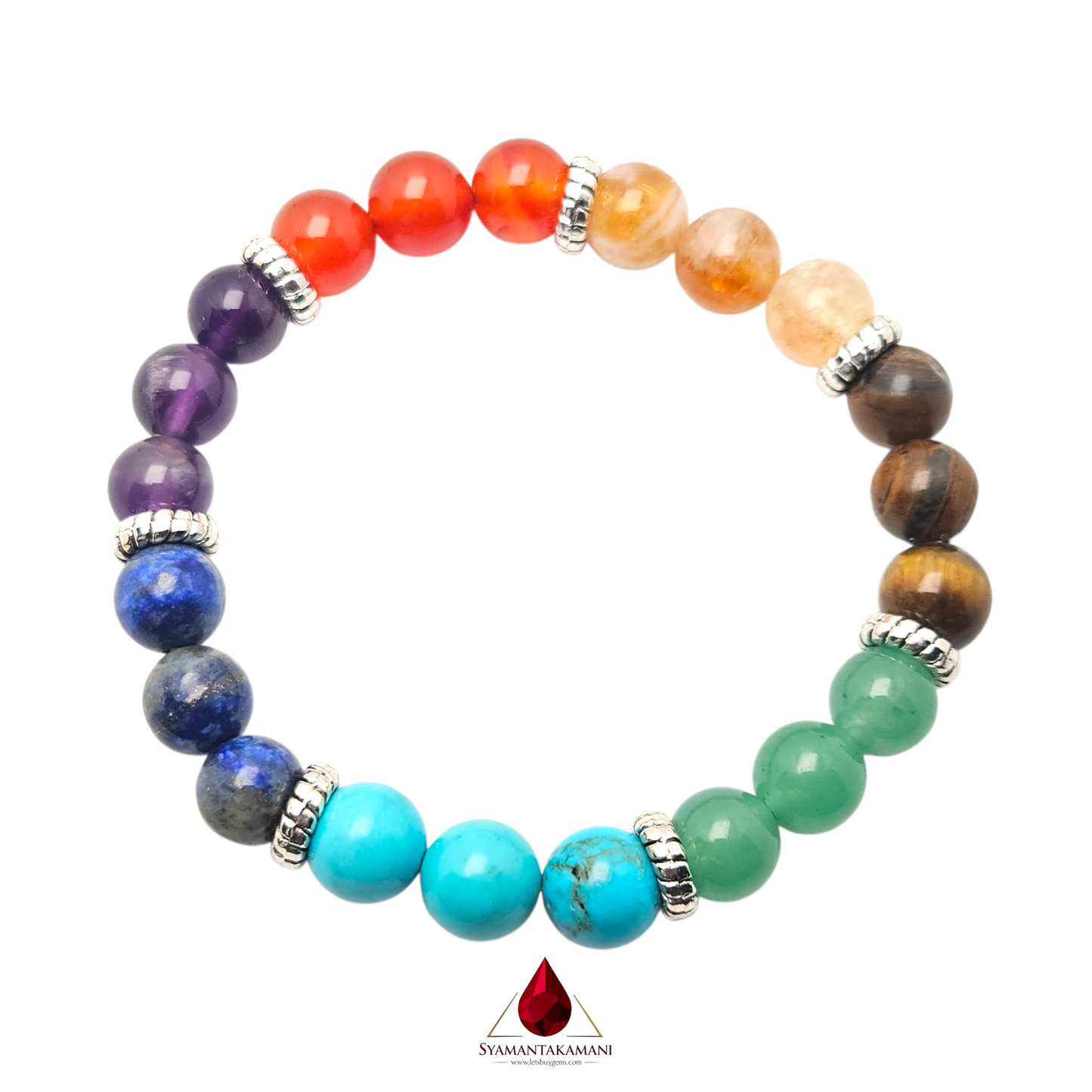 Natural 7 Chakra (Premium) Bracelet 8mm beads