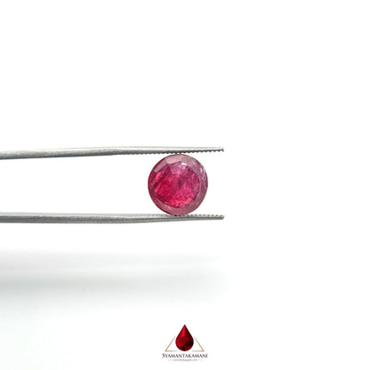 Natural Ruby 3.26 Carats Round Mixed Cut AA+ Grade from Mozambique The Crimson Monarch