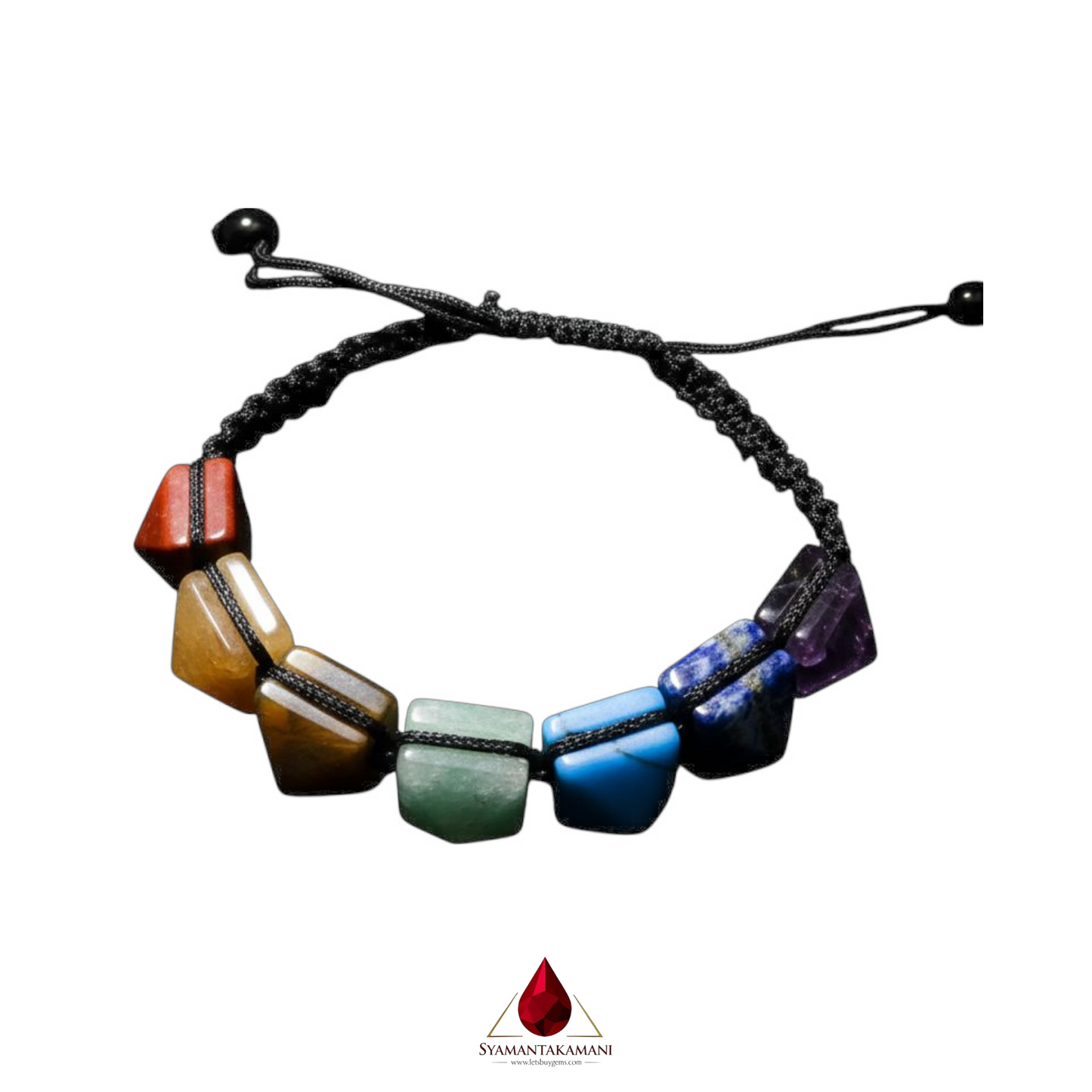 Adjustable 7 Chakra Tower Bracelet Sliding Knot Fashion Meets Spiritual Healing