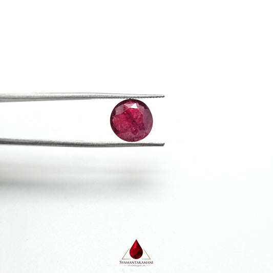 Natural Ruby 3.26 Carats Round Mixed Cut AA+ Grade from Mozambique The Crimson Monarch