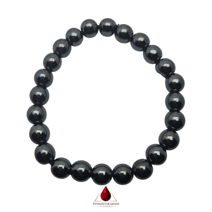 Hematite Bracelet Black Polish 8mm The Grounding Strength