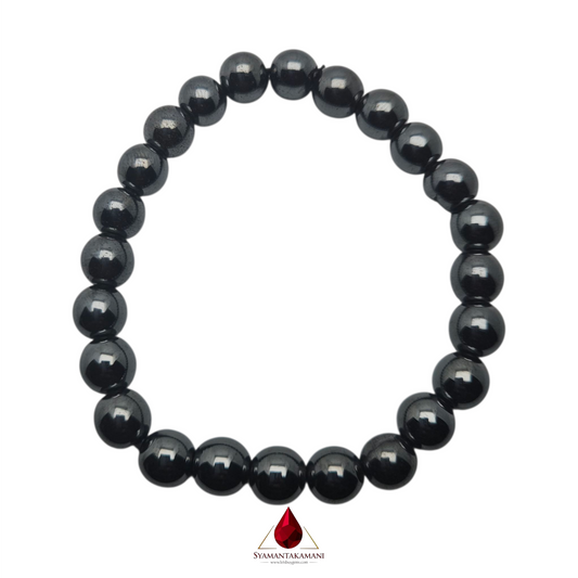 Hematite Bracelet Black Polish 8mm The Grounding Strength