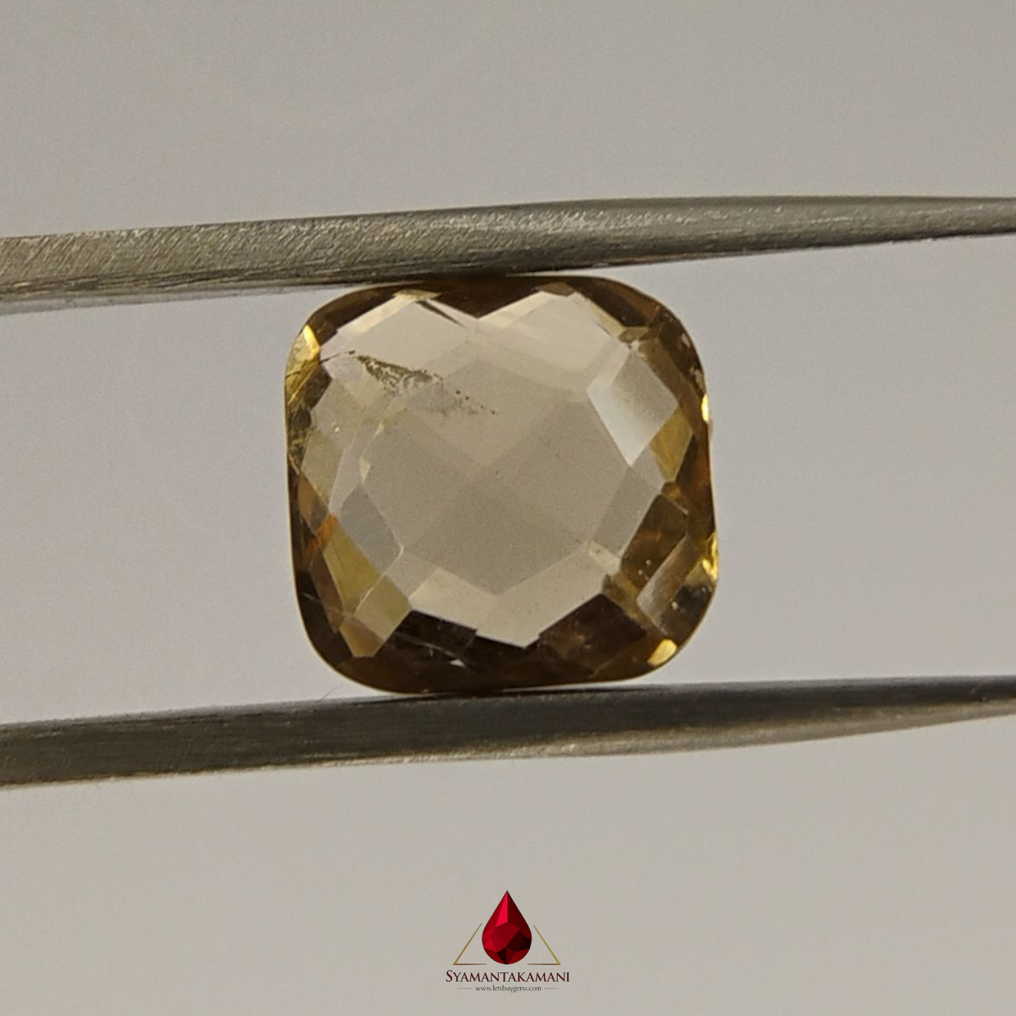 Citrine Checker Cut Square 3.85 Carats