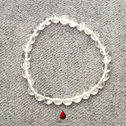 Natural Clear Quartz Spadikam or Spatik Bracelet 6mm beads