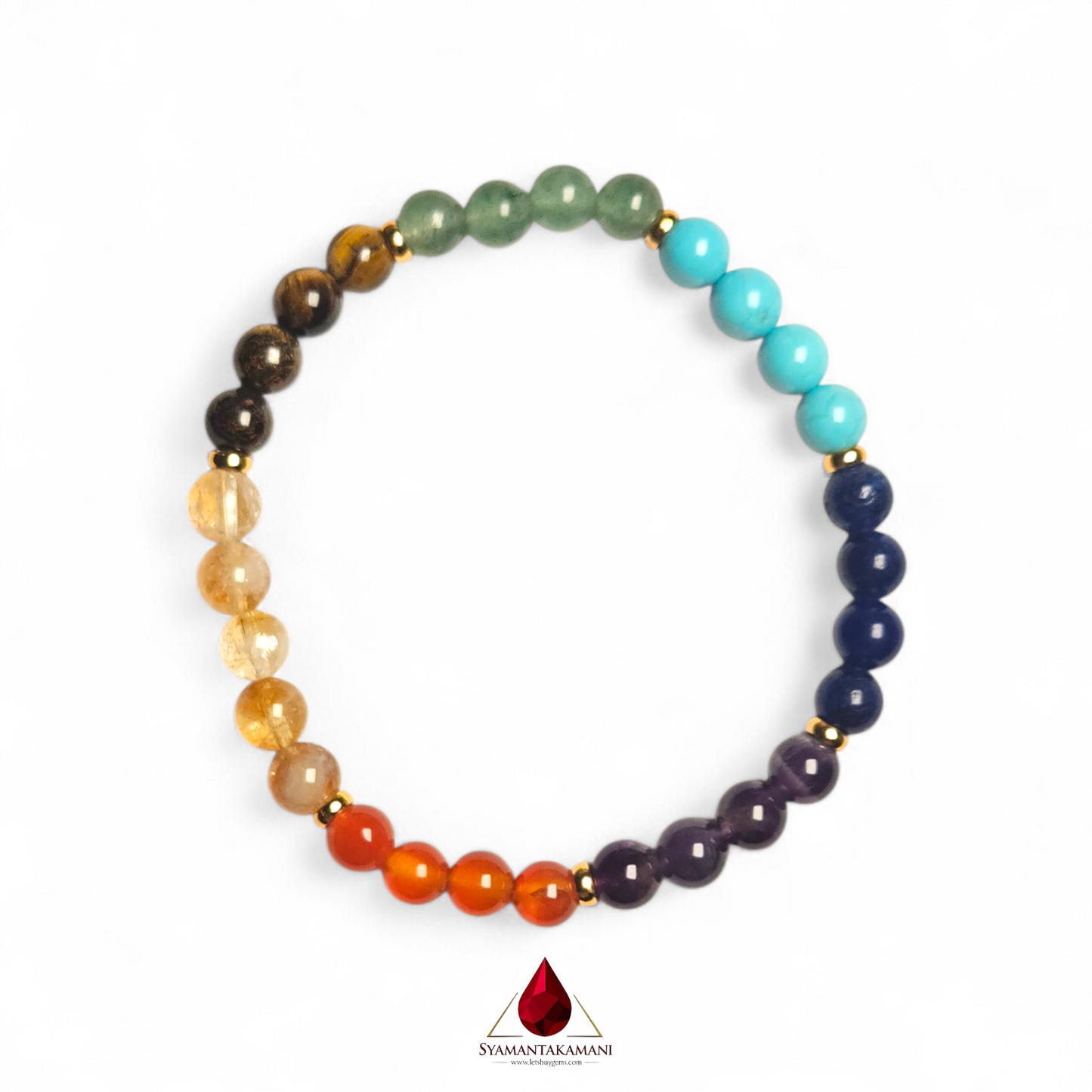Natural 7 Chakra (Premium) Bracelet 6mm beads