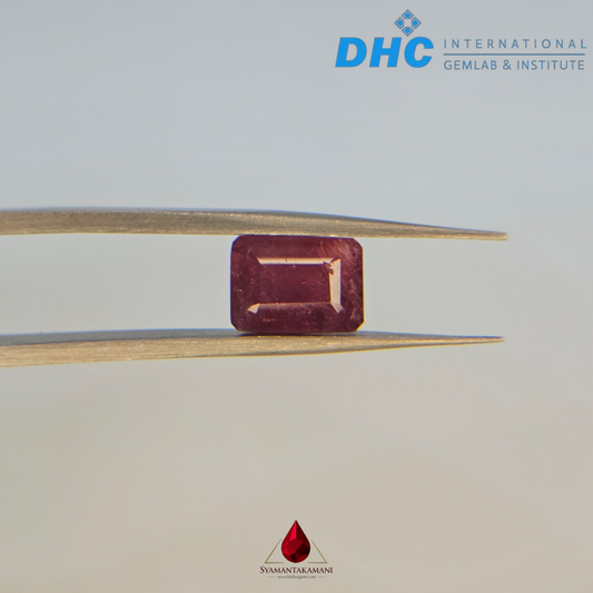 Ruby Rectangle Step Cut 3.61 Carats Natural Untreated Ruby from Mozambique