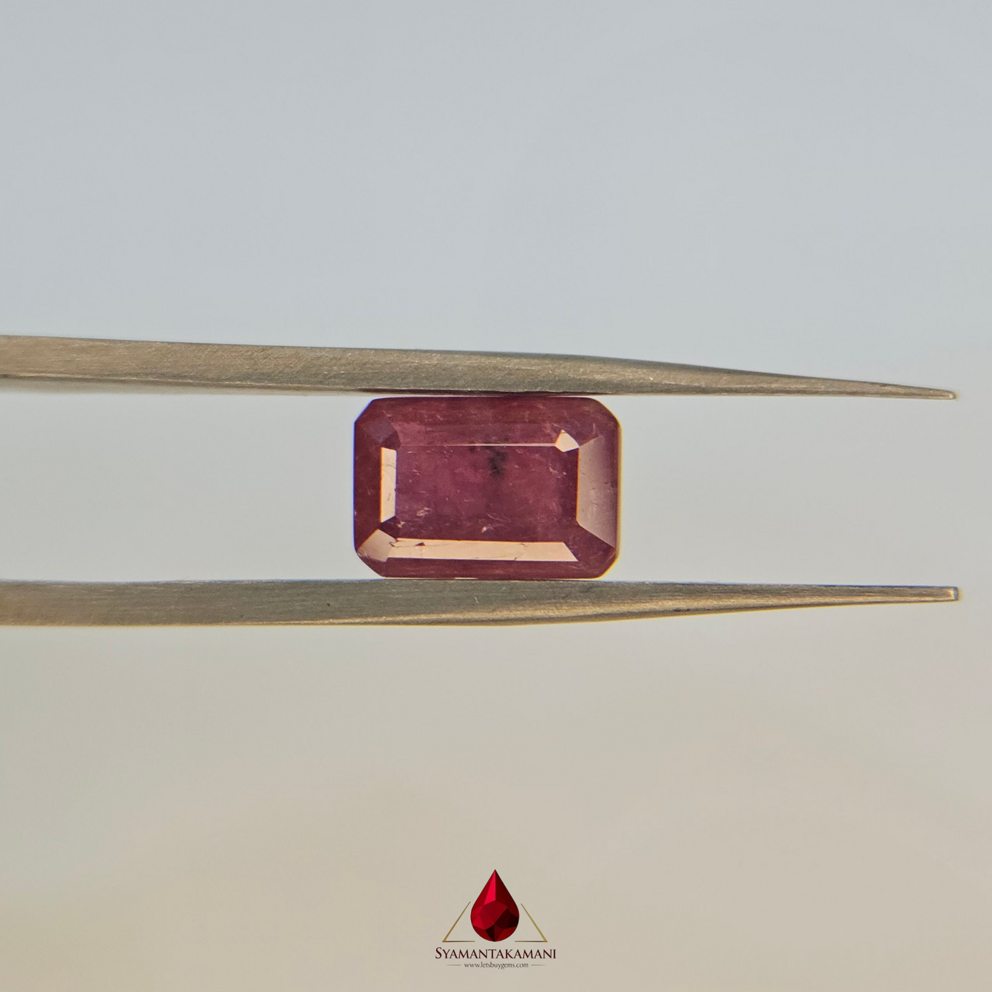 Ruby Rectangle Step Cut 2.85 Carats Natural Untreated Ruby from Mozambique