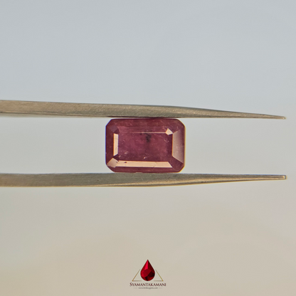 Ruby Rectangle Step Cut 2.85 Carats Natural Untreated Ruby from Mozambique