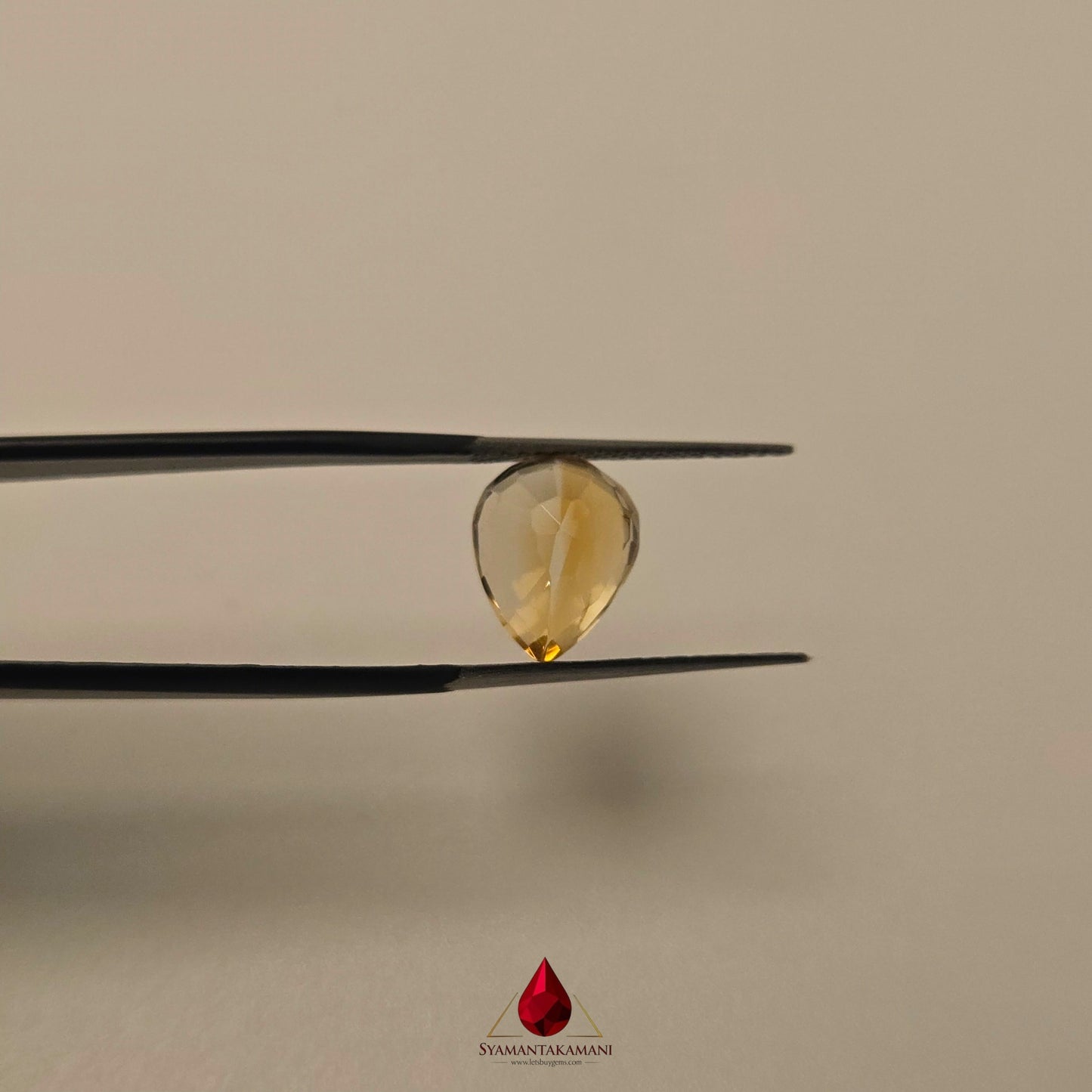 Natural Citrine 3.45 Carats Unheated Untreated From Brazil Tear Drop Cut