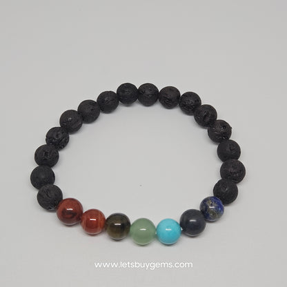 Special Combo Trio Turquoise Spadikam and & 7 Chakra  Lavastone