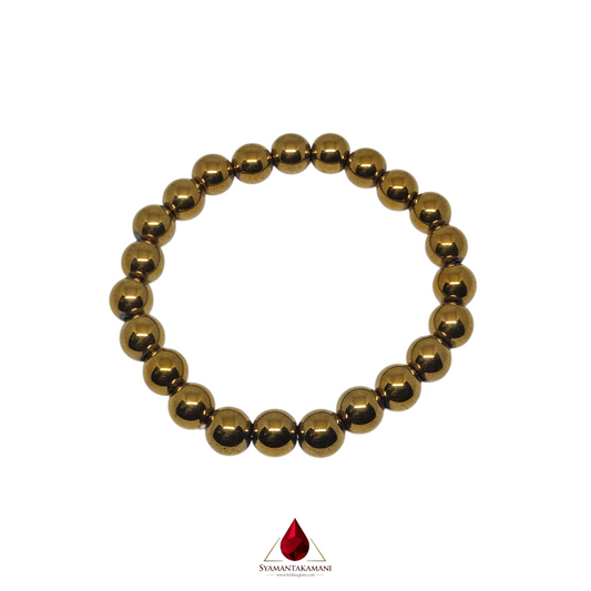 Polished Golden Hematite Bracelet 8mm beads