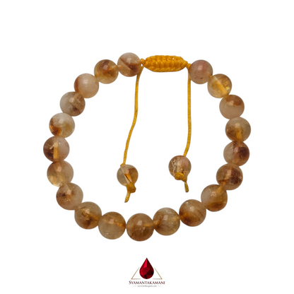 Natural Citrine 8mm Sliding Knot Bracelet AAA Quality The Merchant's Stone