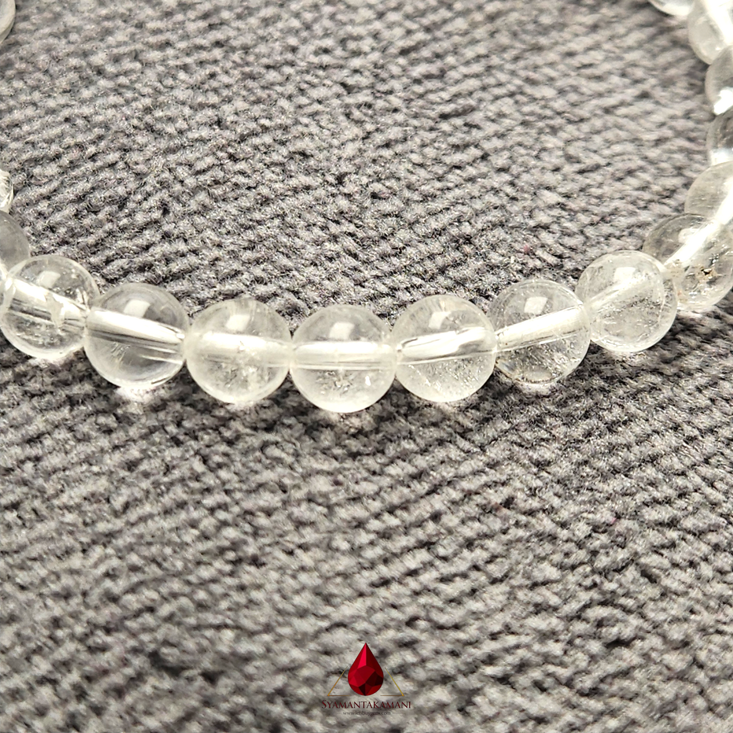 Natural Clear Quartz Spadikam or Spatik Bracelet 6mm beads