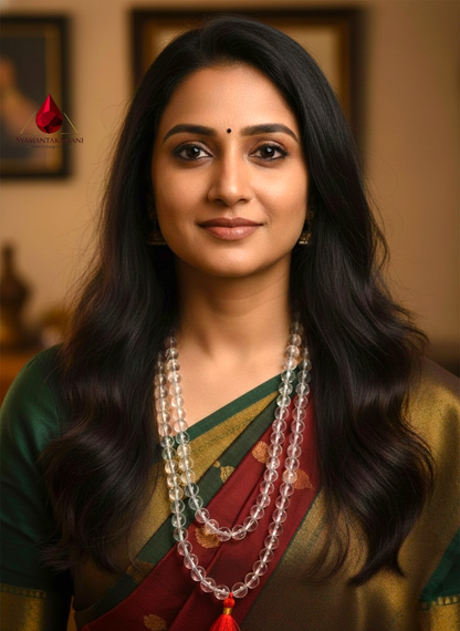 Premium 10mm Spadikam (Clear Quartz) 108-Bead Japamala The Eternal Clarity