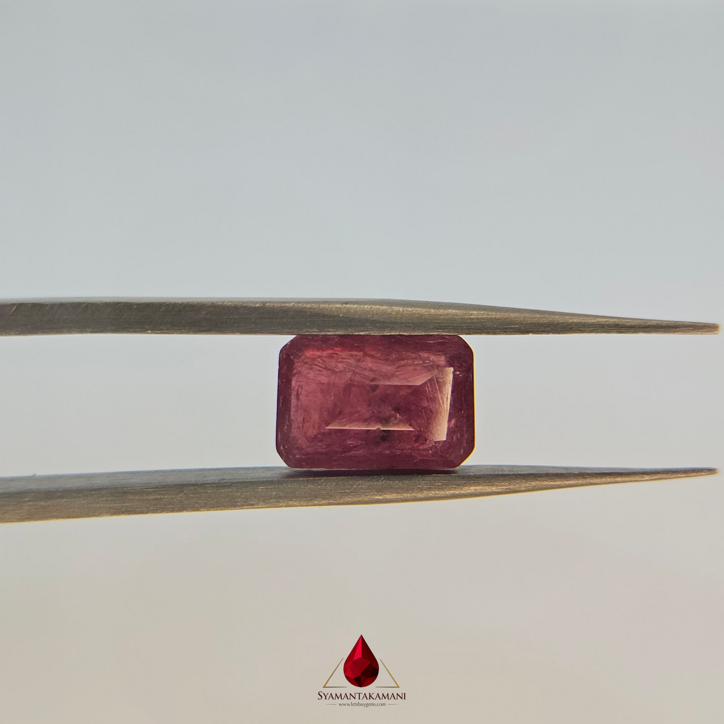 Ruby Rectangle Step Cut 2.85 Carats Natural Untreated Ruby from Mozambique