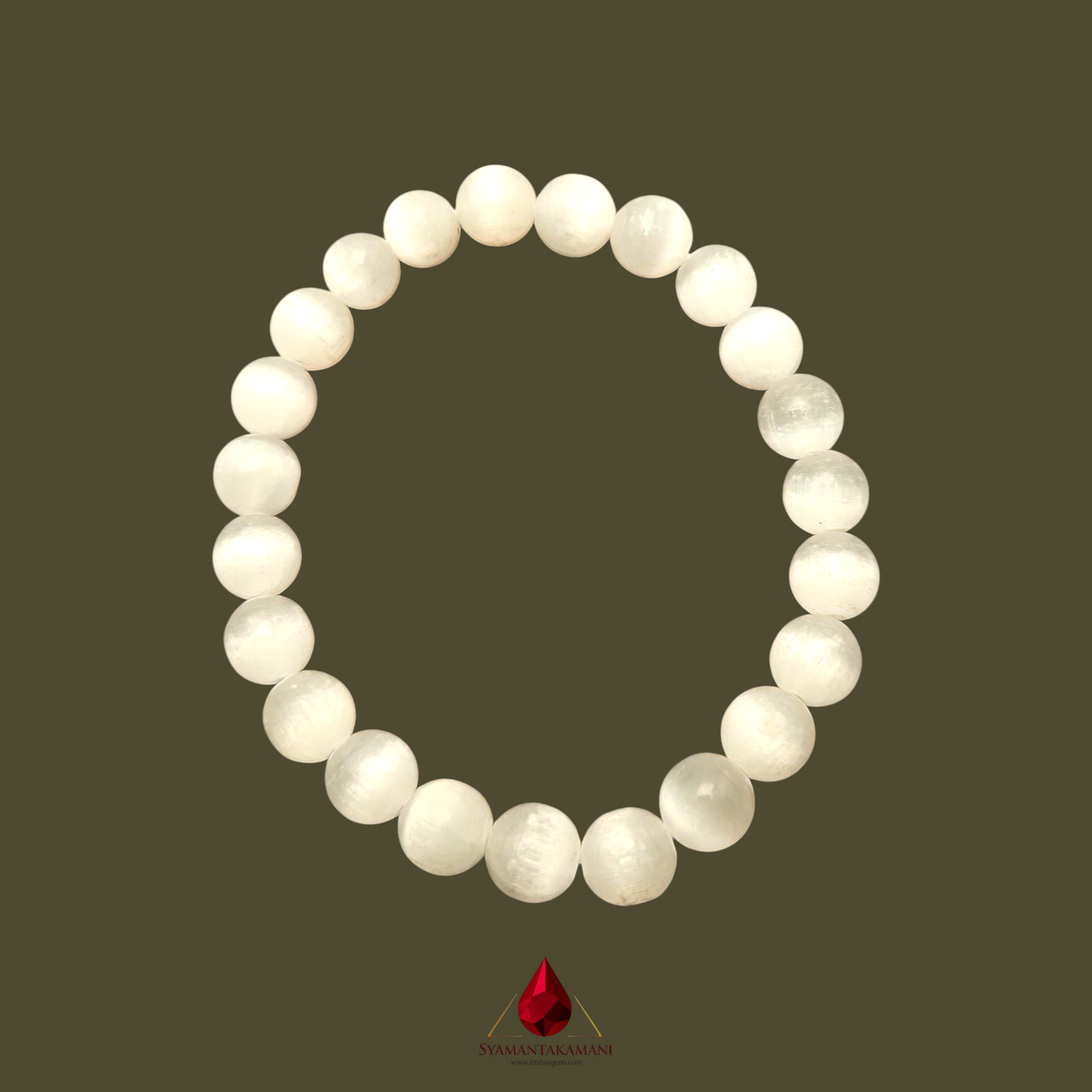 Natural Selenite 8mm Bracelet The Pure Light