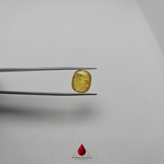 Yellow Sapphire 3.35 Carats HEATED from Sri Lanka Rectangle