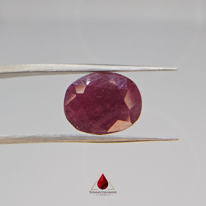 Ruby Oval 12.15 Carats Natural Untreated Ruby from Karnataka The Heritage Gem