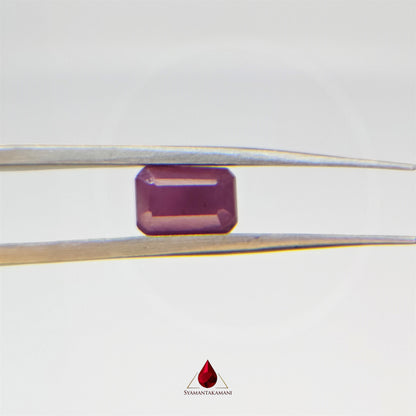 Ruby Rectangle 2.30 Carats Natural Untreated Ruby from Karnataka The Heritage Gem